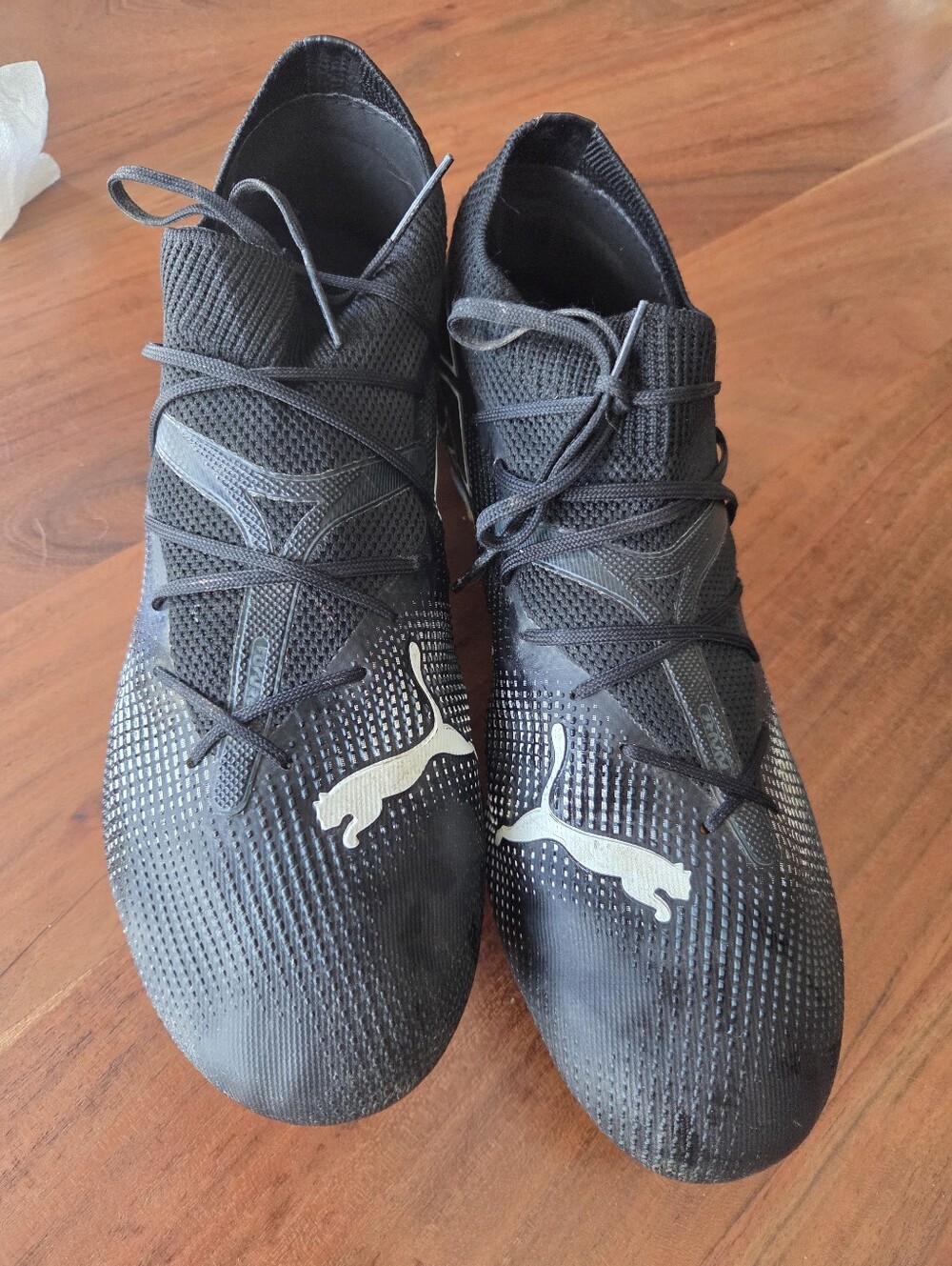 Puma Black Men's Soccer Cleats with White Logo